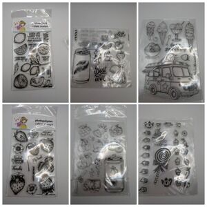 Clear Photopolymer Stamps Set Summer Sweet Treat Lemon Strawberry Ice Cream Soda